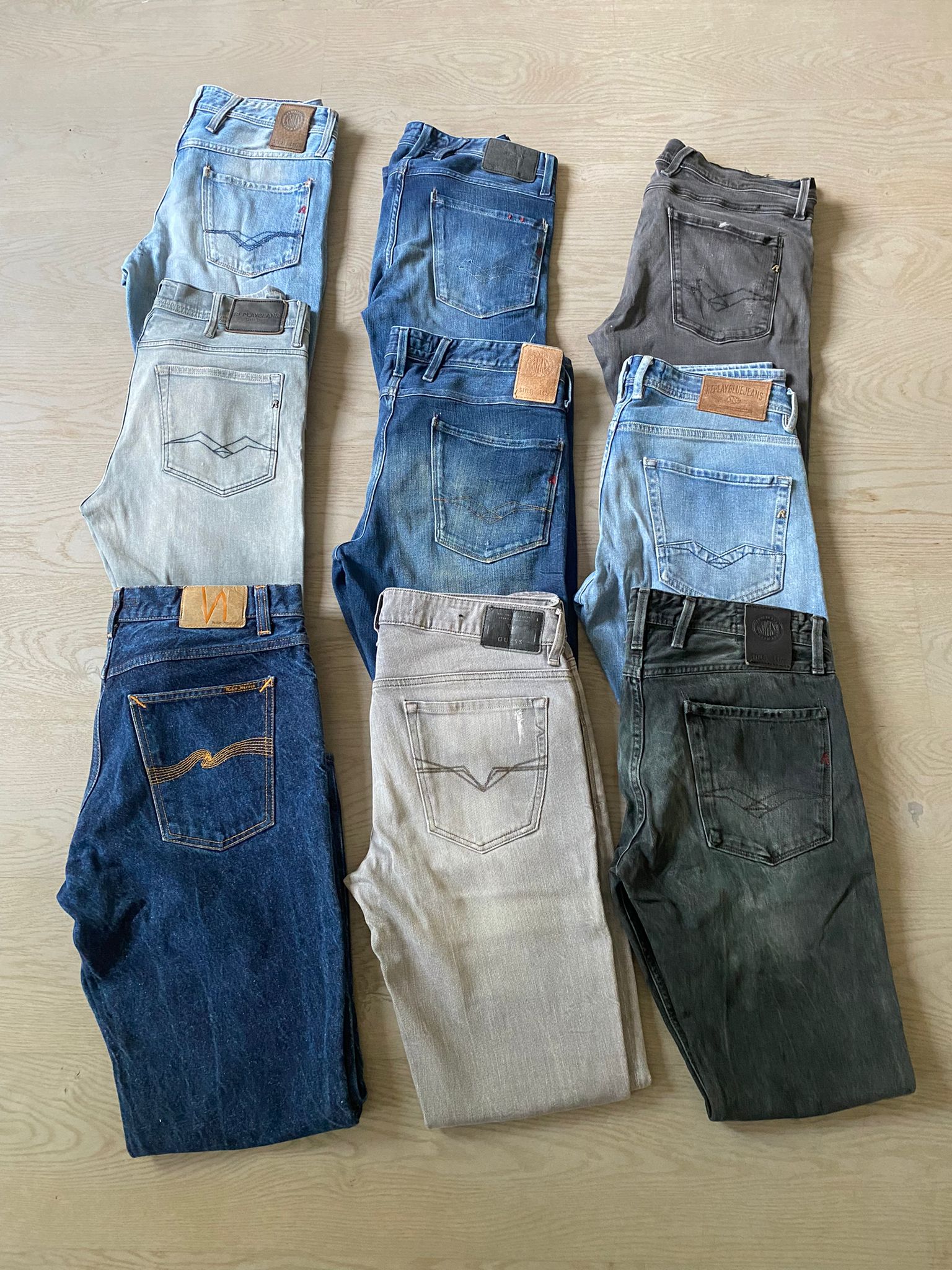 Replay Anbass & Nudie & Guess Jeans bulk x9