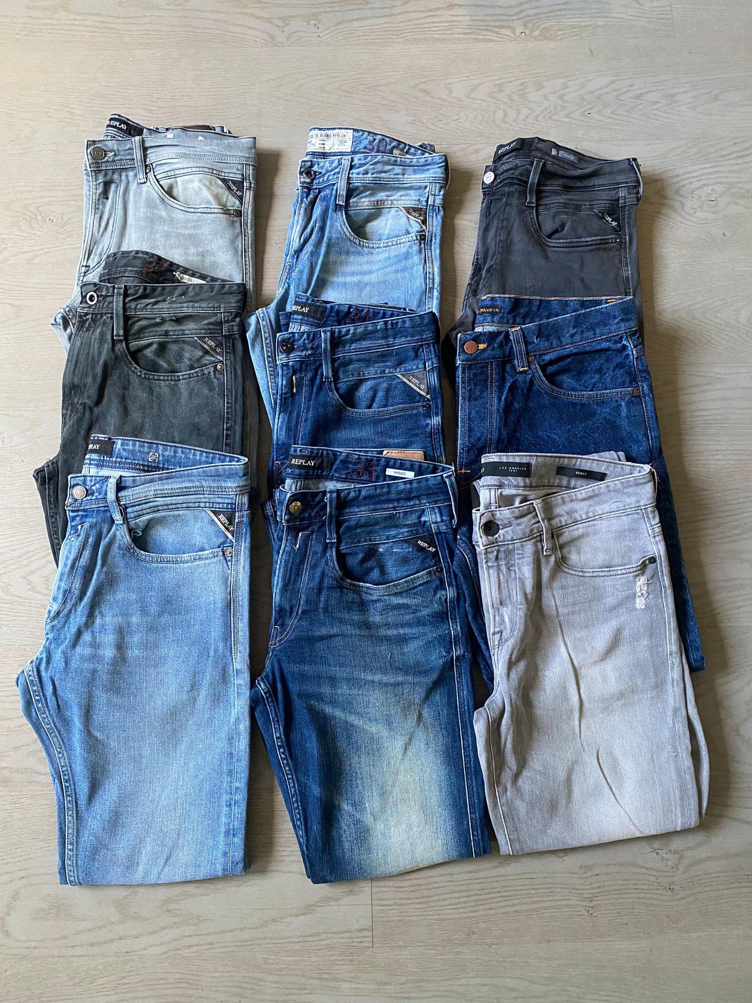 Replay Anbass & Nudie & Guess Jeans bulk x9
