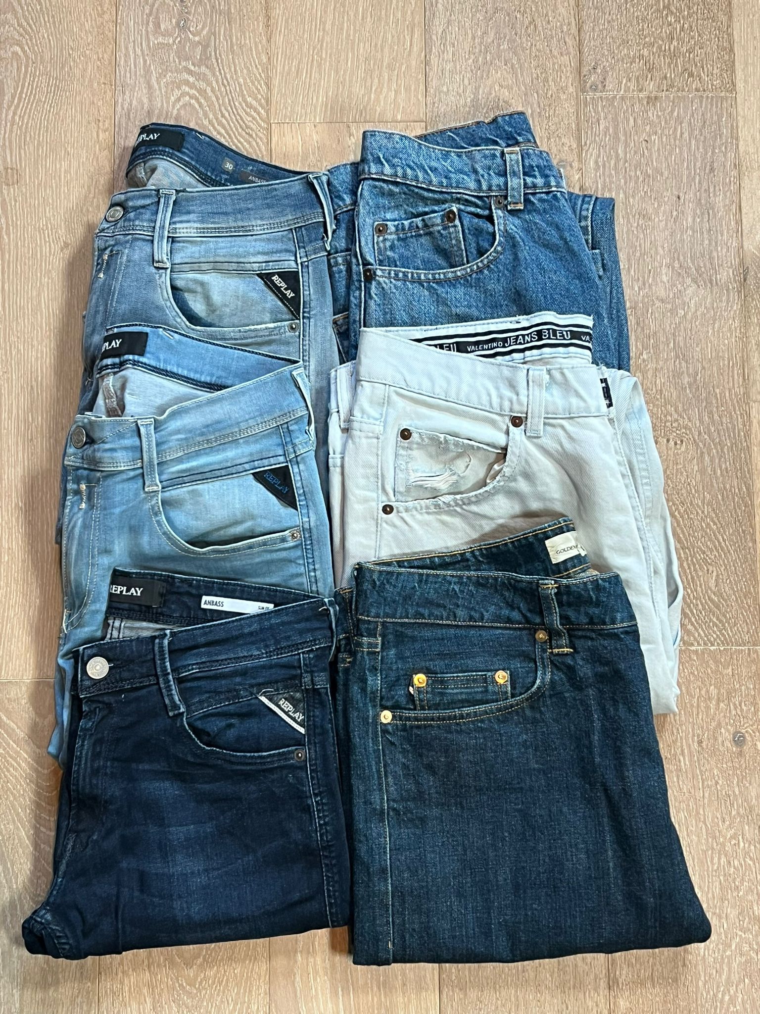 Replay Anbass, Valentino, Golden Goose Jeans Bulk x6