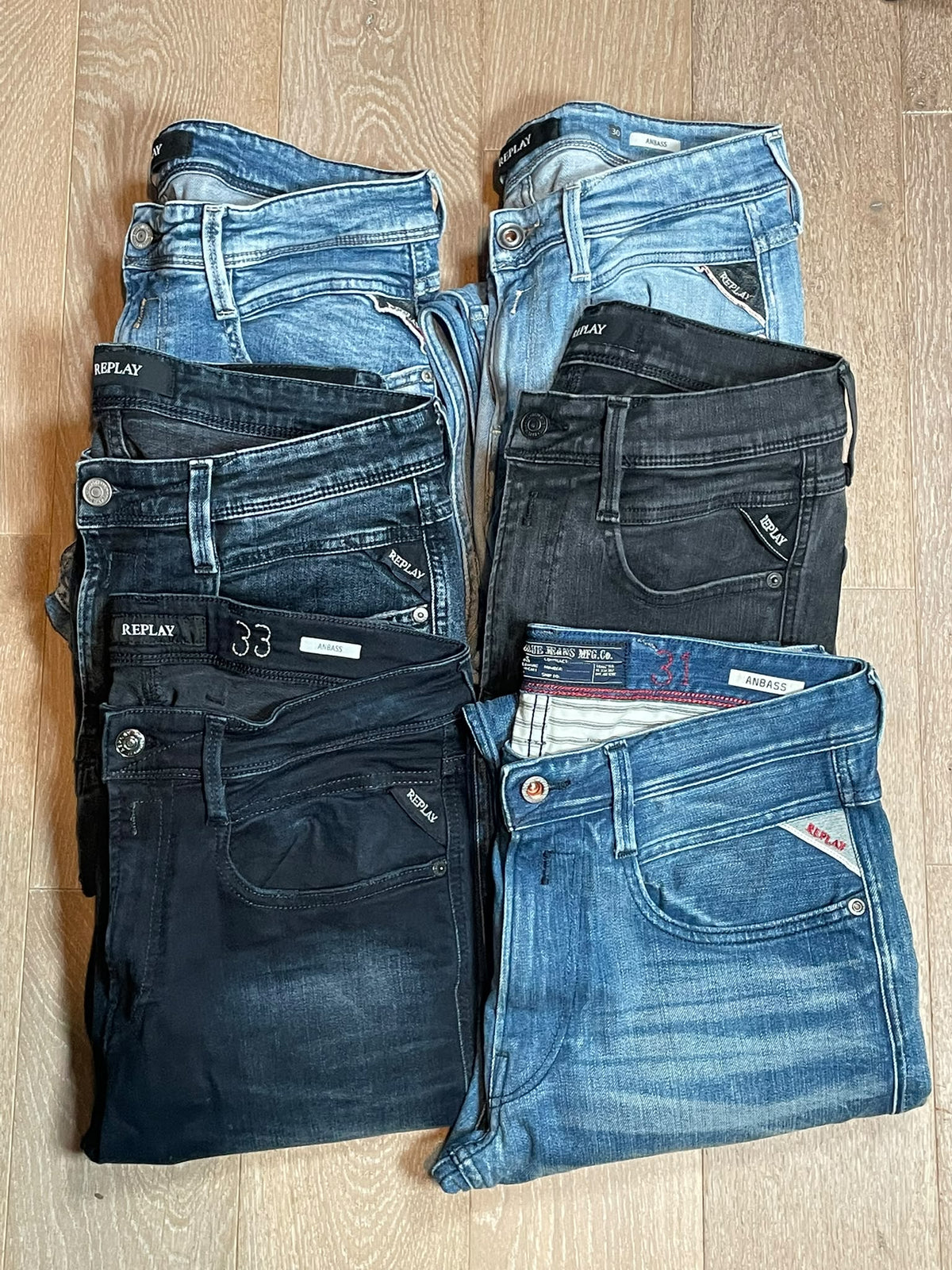 6x Replay Anbass Jeans  Size Range W29 - W31